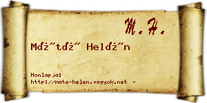 Máté Helén névjegykártya