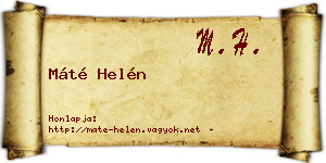 Máté Helén névjegykártya